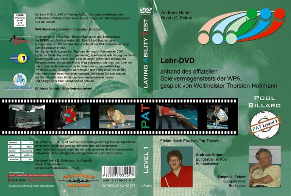 PAT Level 1 Lehr DVD Billardtraining Einsteiger deutsch/englisch