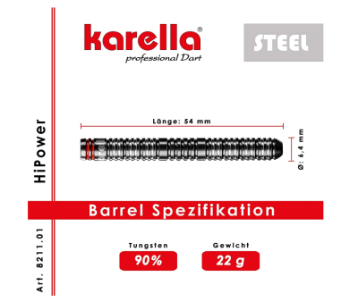 Steeldart Karella HiPOWER 90% Tungsten 22g
