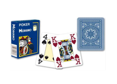 Modiano Pokerkarten Dunkelblau 100% Plastik 4 Large Index