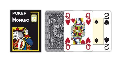 Modiano Pokerkarten Schwarz 100% Plastik 4 Large Index