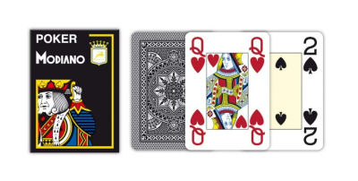 Modiano Pokerkarten Schwarz 100% Plastik 4 Large Index