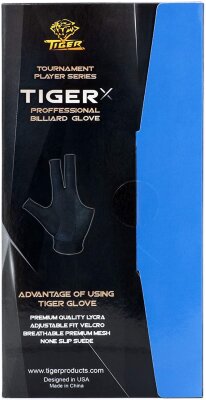 Tiger X Billard Handschuh Gr. M schwarz