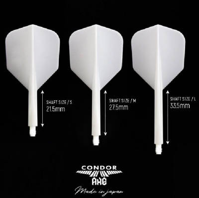 Condor Axe Small Dart Flights - White Long 33,5mm
