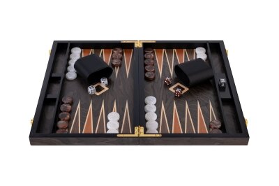 Backgammon Koffer 18" aus Ebenholz Braun/Wood