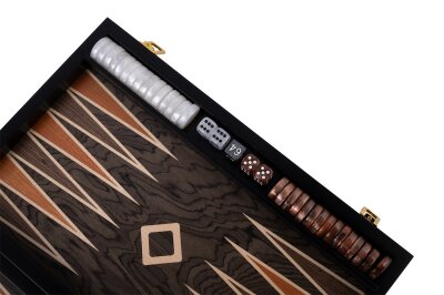Backgammon Koffer 18" aus Ebenholz Braun/Wood