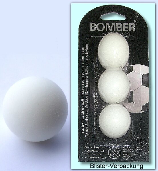 Kickerball Bomber ROBERTSON, weiß, 35,1 mm, 3 Stück im Set,