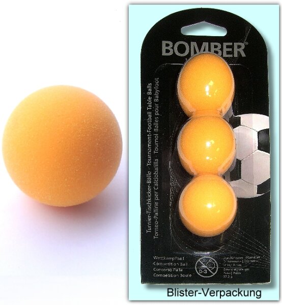 Kickerball Bomber ROBERTSON, orange, 35,1 mm, 3 Stück im Set,