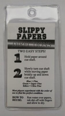 Slippy Cue Paper USA 3 x 4 Microschleiffolien waschbar