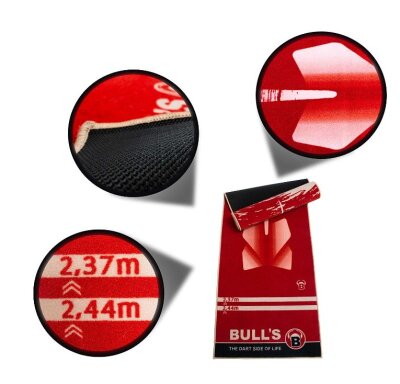 BULLS Carpet Mat "180" Red - Premium Dartteppich