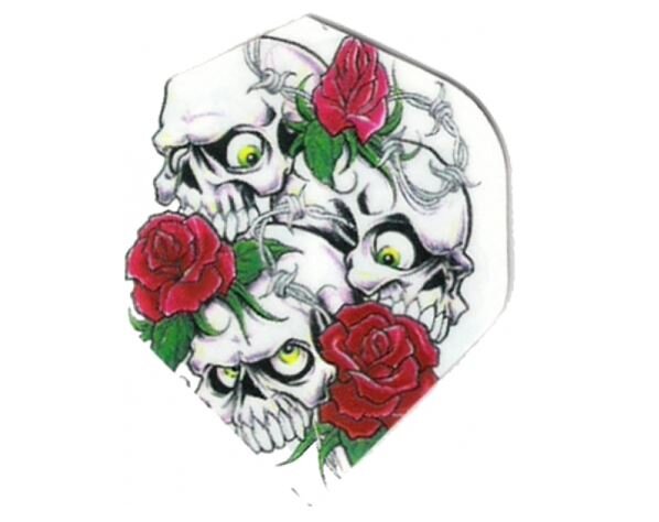 Designa Metronic Skulls and Roses White Standard Flights