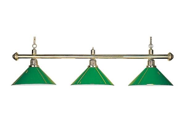 Billardlampe Standard grün, 3 Schirme, Ø 35 cm, Länge 150 cm