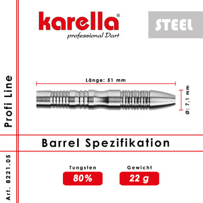 Steelbarrel Karella Profi Line 80% Tungsten PL-05 22 g