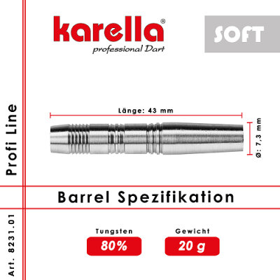 Softbarrel Karella Profi Line 80% Tungsten PLS-01 20 g