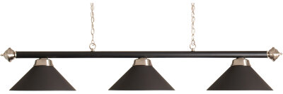 Billard Lampe mit 3 Schirmen matt schwarz f&uuml;r 7- und...