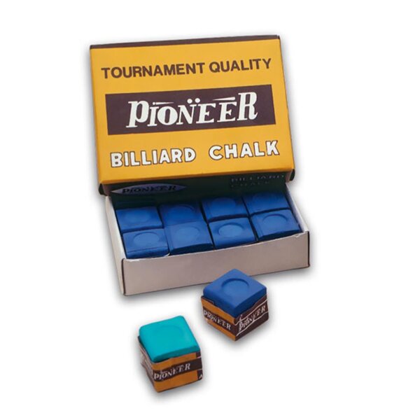 blau Billiard Kreide  Pioneer  Tournament  Box mit 12 Stck 